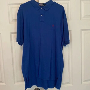 Polo Ralph Lauren short sleeve blue shirt size XL cotton polo pullover